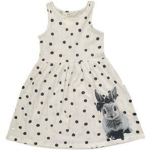 H&M Girls Polka Dot White Dress Size US 4-6Y